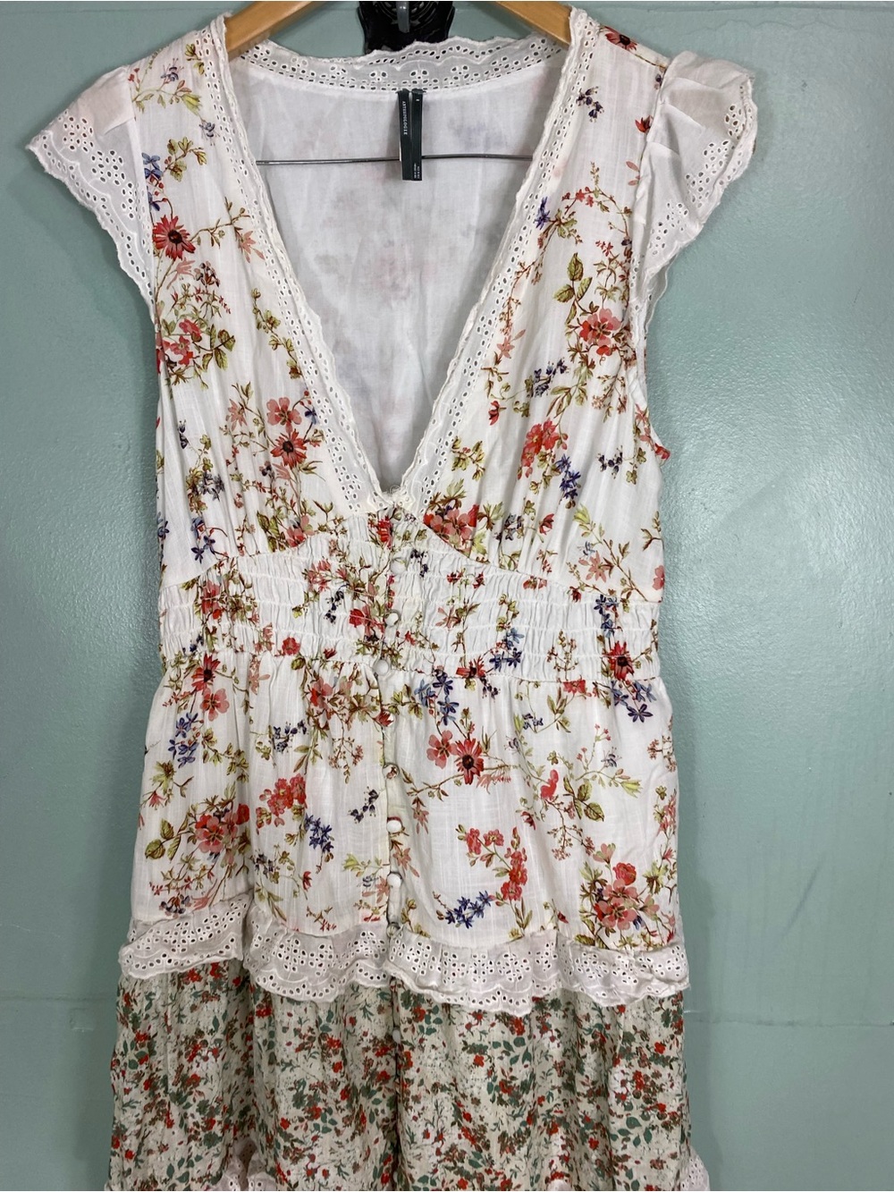 Anthropologie The Peregrine Tiered Deco Midi Dress Floral Medium Sundress - Picture 4 of 6